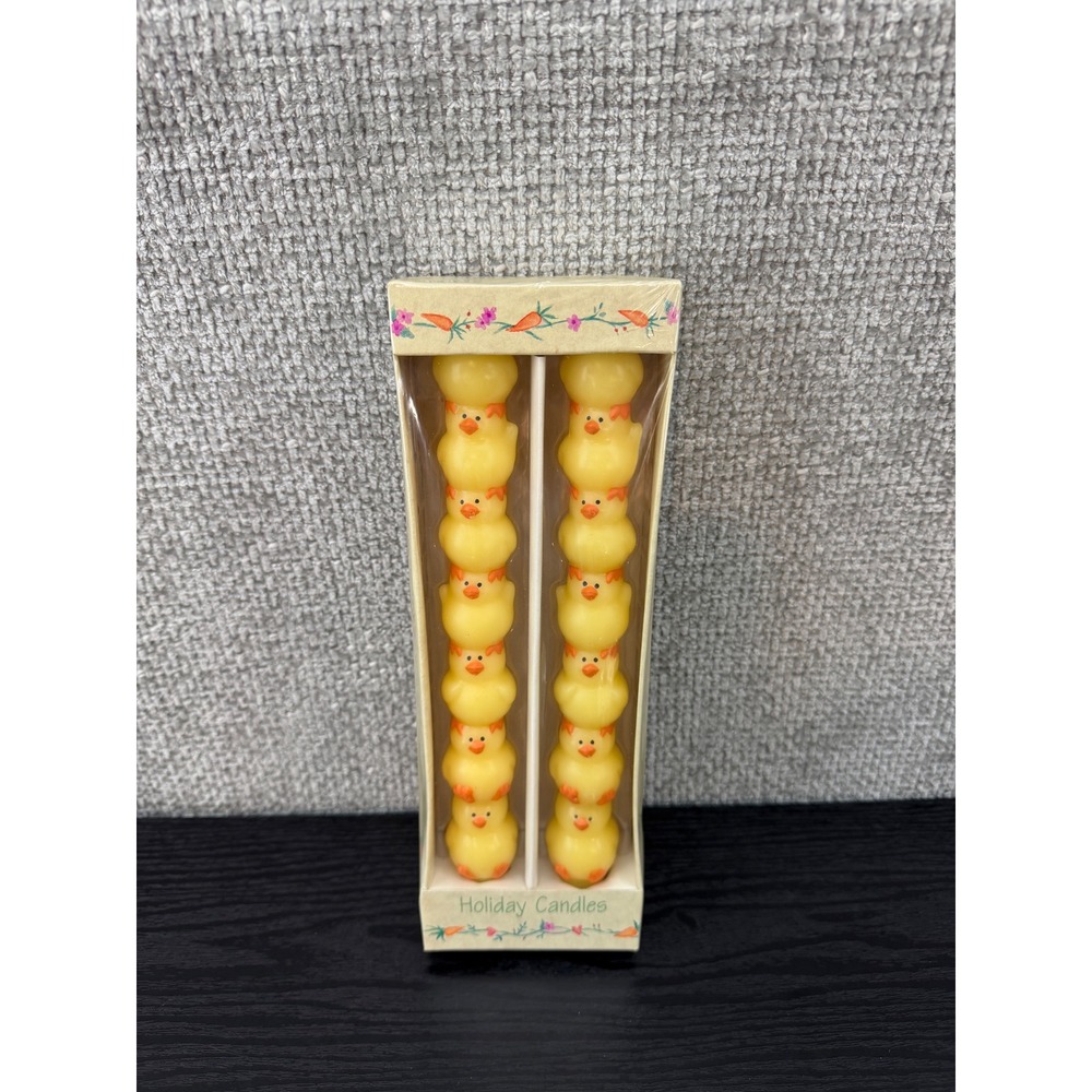 Russ Berrie Holiday Candles Vintage‎ Yellow NEW Easter Stacked Chicks 1980's